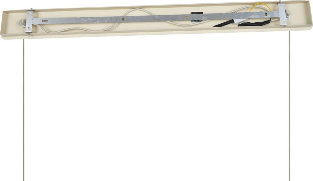 Lampa wisząca Japandi beżowa z materiałowym abażurem 2-źródła światła - Bida