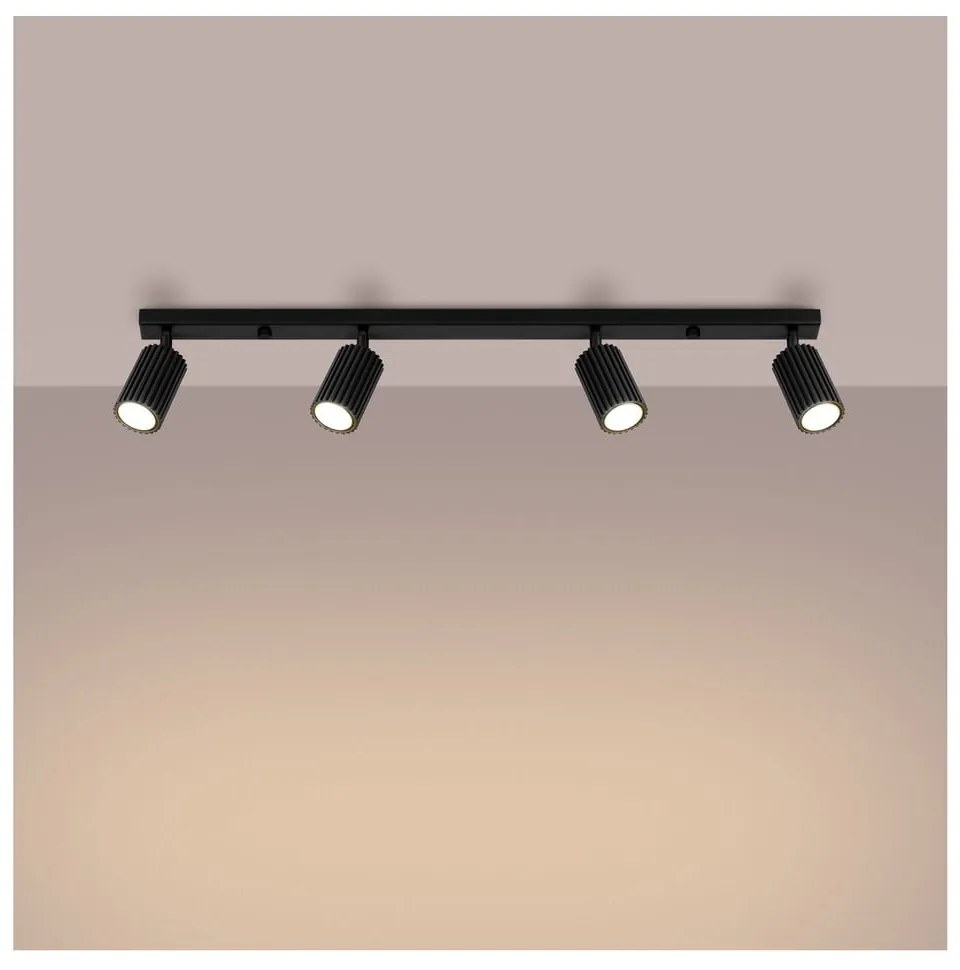 Czarna lampa punktowa 6,5x81 cm Gleam – Sollux