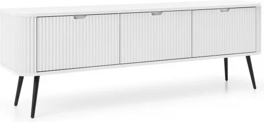 ZURI Szafka RTV-168 biała | czarne nogi