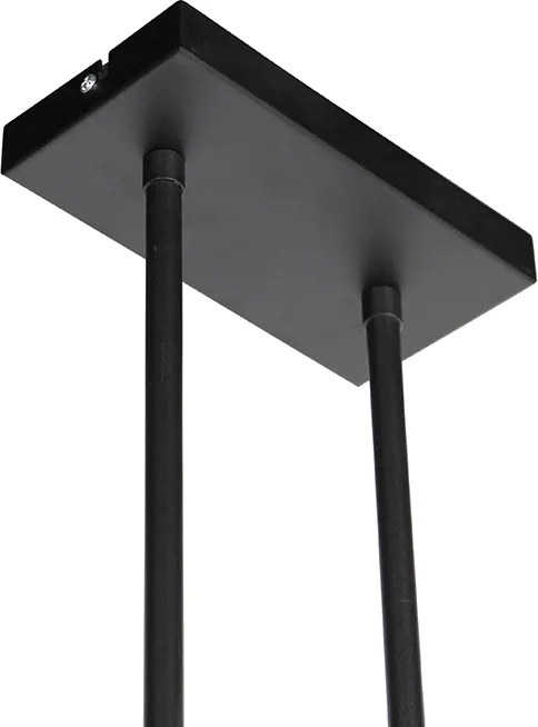 Lampa wisząca z abażurami z bawełny w kolorze czarnym i złotym 32 cm - Combi 3 Deluxe