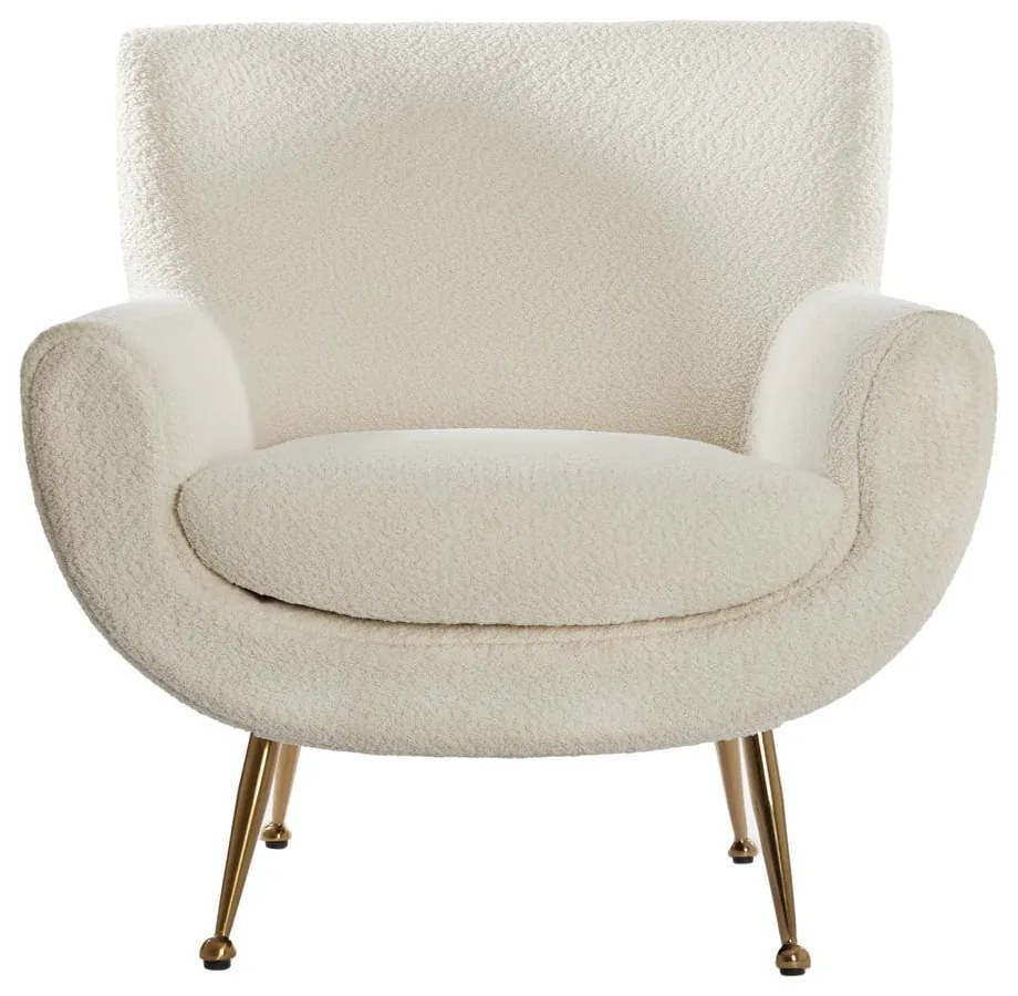 Kremowy fotel z materiału bouclé Vinstra – Light &amp; Living