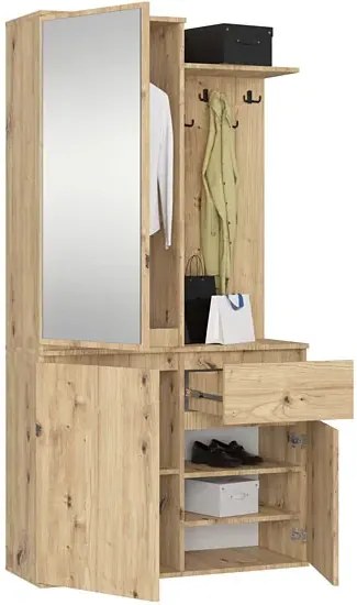 Garderoba z lustrem dąb artisan - Blex