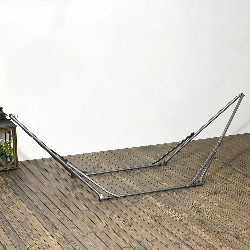 Outsunny Stojak do hamaków 2 w 1, odporny na warunki atmosferyczne, suszarka do prania, 290 cm x 92 cm x 88 cm, Czarny