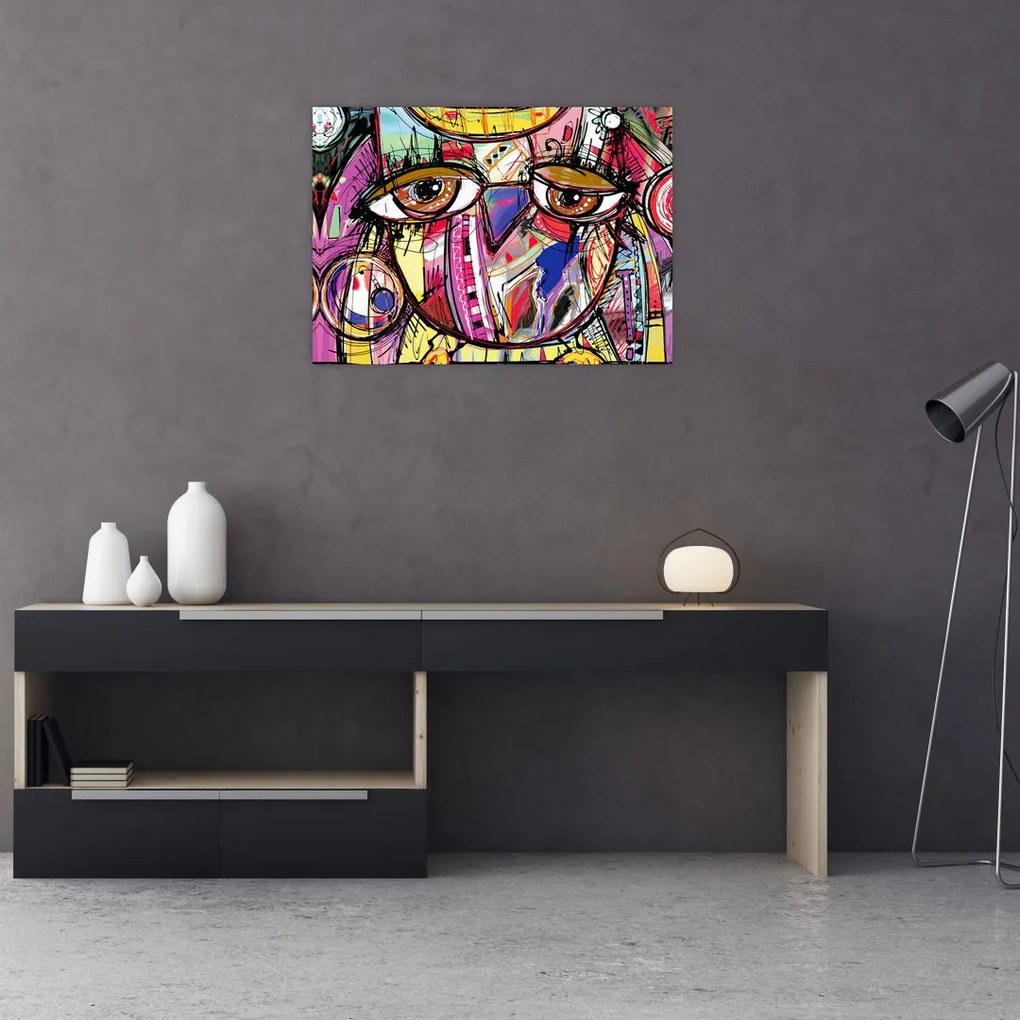 Obraz na szkle - Street art - sowa (70x50 cm)