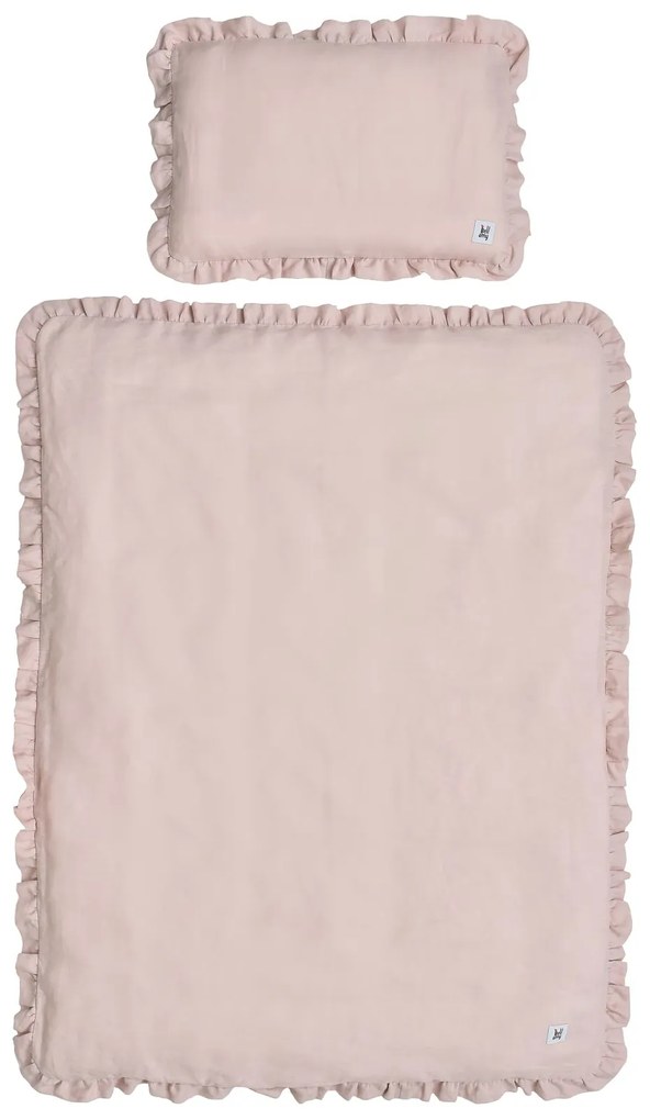 PrzytulneMieszkanie.pl PrzytulneMieszkanie.pl Lniana pościel do łóżeczka DUSTY PINK, roz. M