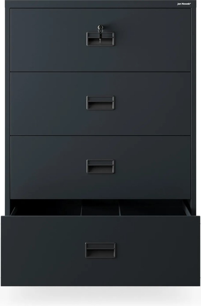 Szafa kartotekowa metalowa antracytowa: SARA XL V4, 900 x 1320 x 600 mm