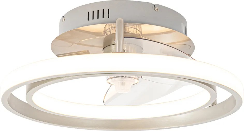 Stalowy wentylator sufitowy 46,5 cm z pilotem i diodami LED - Kees