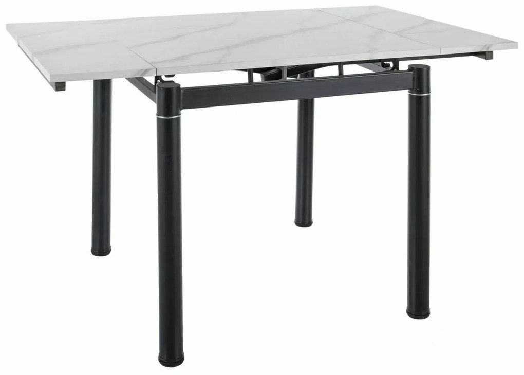 STÓŁ GD082 BIAŁY EFEKT MARMURU/CZARNY MAT 80(131)x80 SIGNAL