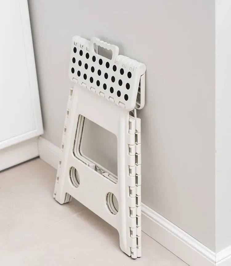 Rozkładany Antypoślizgowy Biały Stopień Kuchenny N3-G95