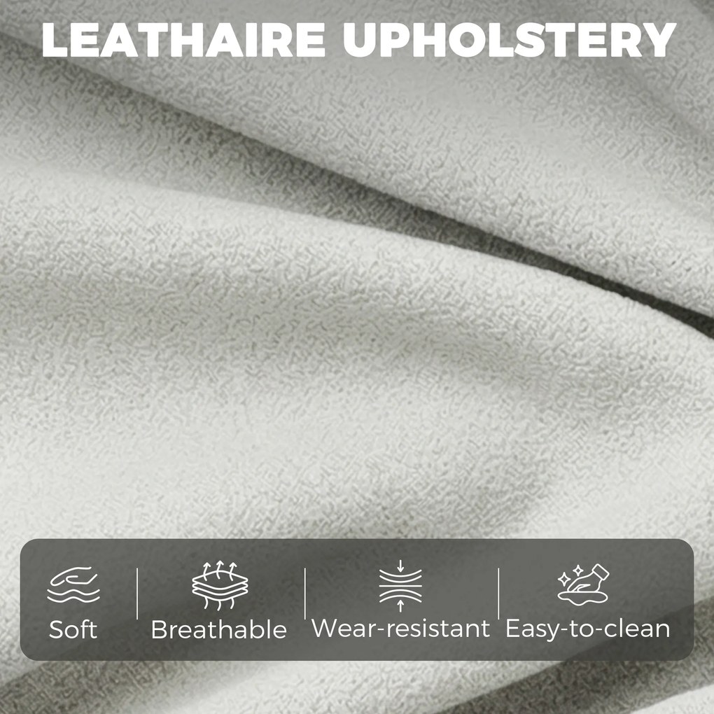 HOMCOM Fotel akcentowy, nowoczesny fotel Leathaire z szerokim i głębokim siedziskiem, grube poduszki, łatwy montaż, szary | Aosom PL