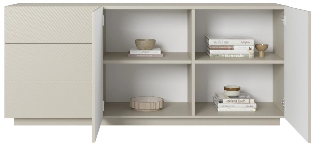 Komoda Asha 167 cm dwudrzwiowa z szufladami - kaszmir