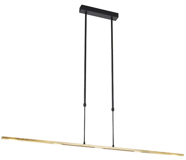 Lampa wisząca czarna ze złotem w komplecie z diodą LED z możliwością ściemniania - Bold Nowoczesny Oswietlenie wewnetrzne