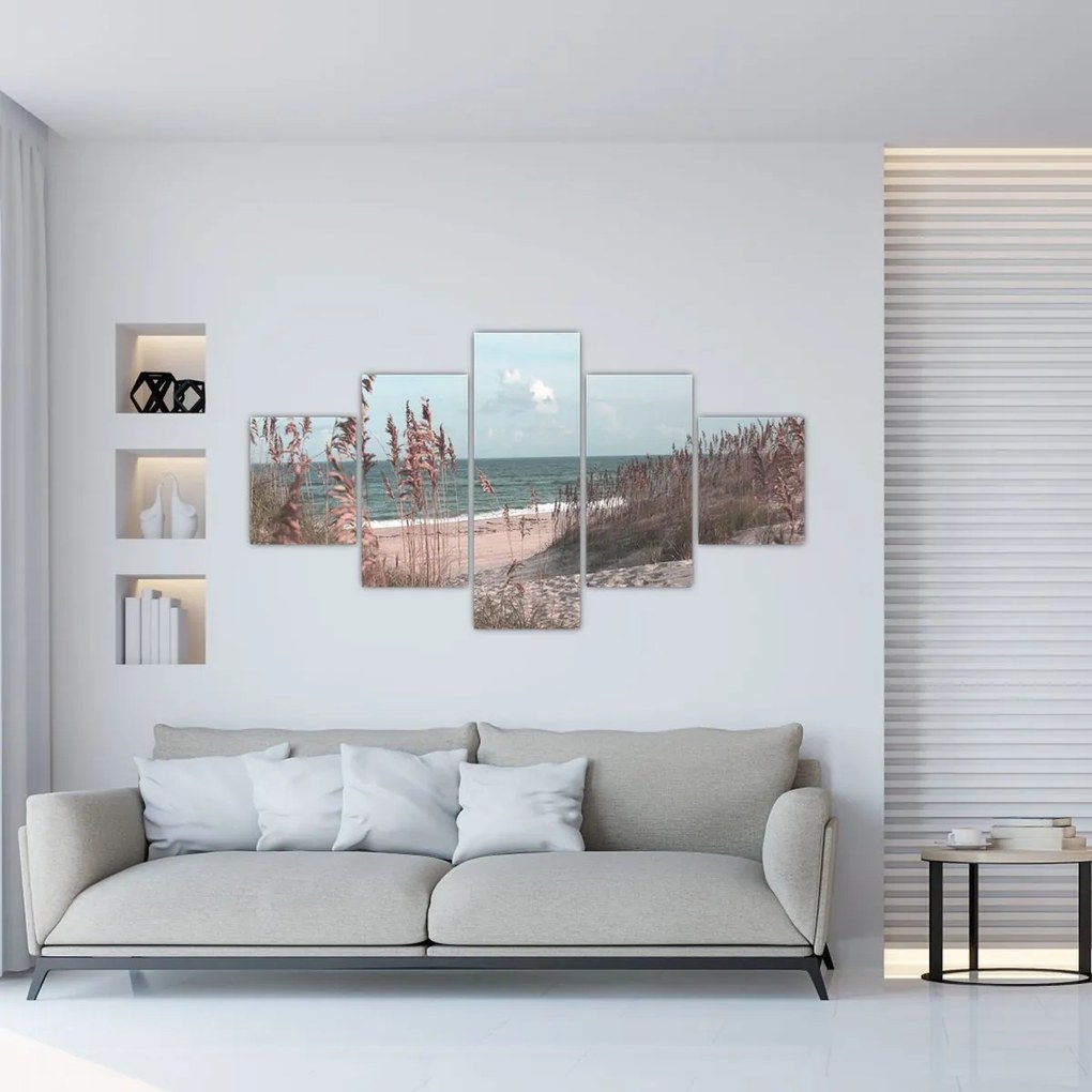 Obraz - Różowa plaża (125x70 cm)