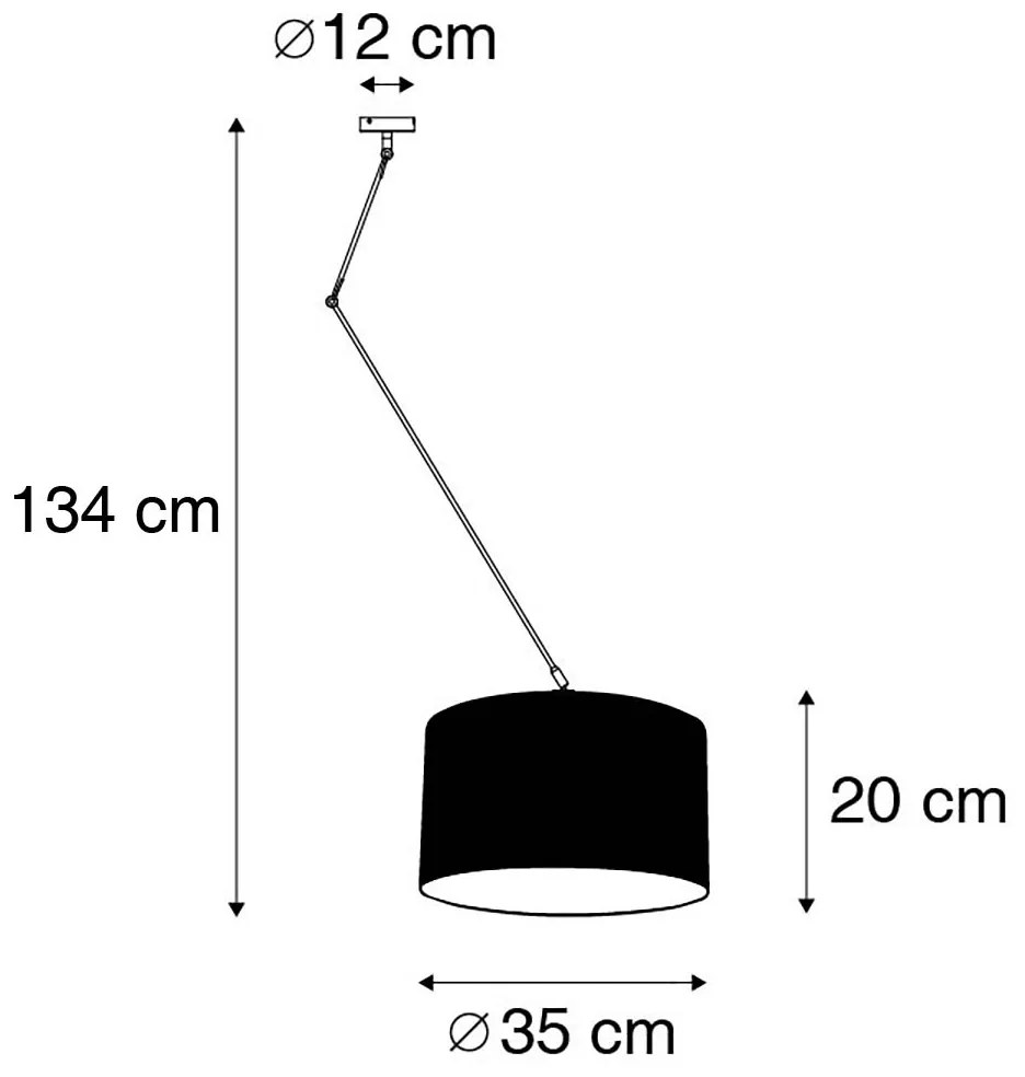 Inteligentna lampa wisząca stal z kloszem białym 35 cm z Wifi A60 - Blitz Nowoczesny Oswietlenie wewnetrzne