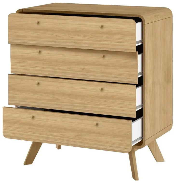 Wysoka komoda z drewna sosnowego w naturalnym kolorze 80x88 cm Cassie – Støraa