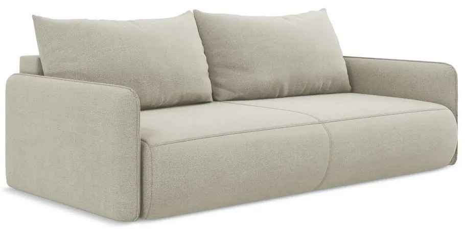 Kremowa rozkładana/ze schowkiem sofa 216 cm Nanea – Makamii