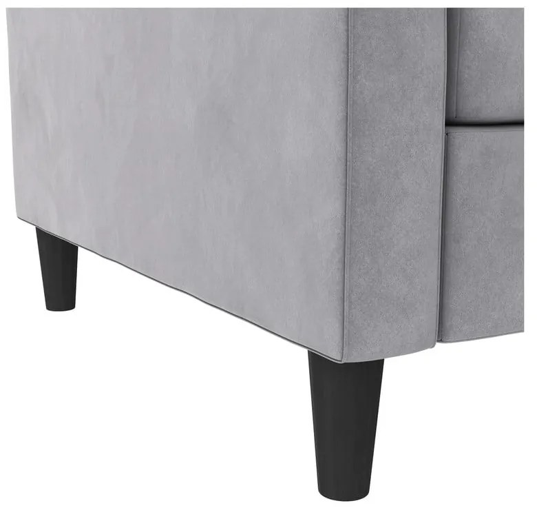 Jasnoszara aksamitna sofa 207 cm Presley – Støraa