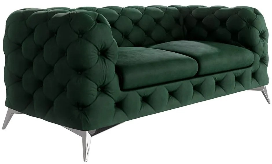 Ciemnozielona aksamitna sofa 185 cm Chelsea – Ropez