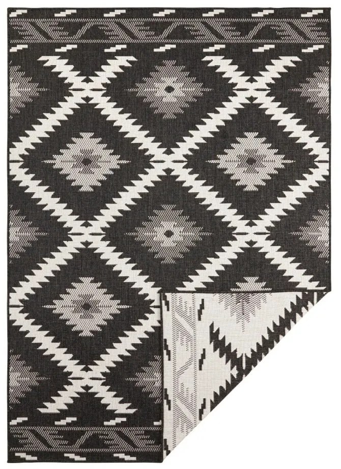 Czarno-kremowy dywan odpowiedni na zewnątrz NORTHRUGS Malibu, 80x150 cm