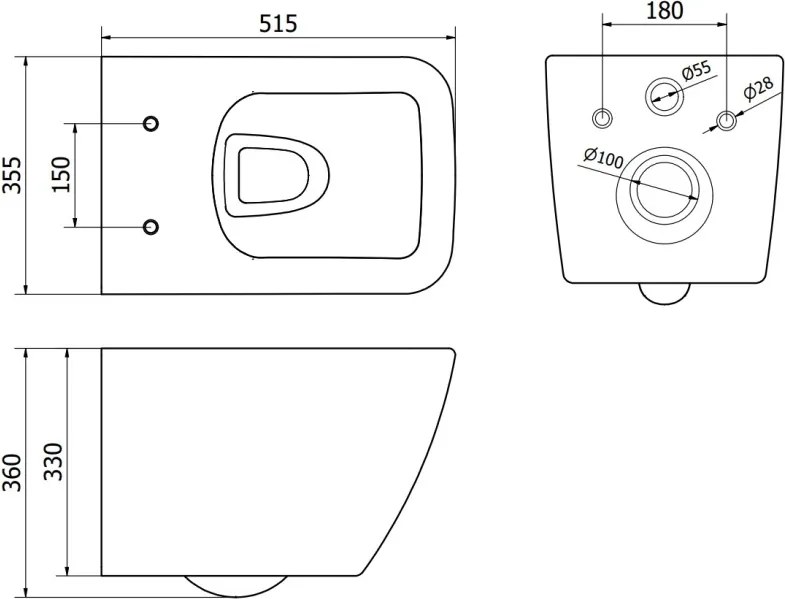 Mexen Vega miska wc Rimless z deską wolnoopadającą slim, duroplast, biała połysk - 30654000