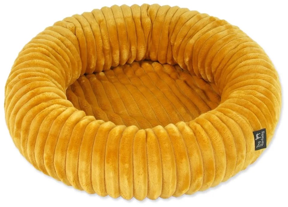 Musztardowe legowisko dla psów ø 70 cm Dog Fantasy Stripe – Plaček Pet Products