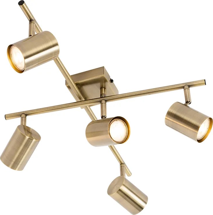 Nowoczesna lampa sufitowa brązowa 5-punktowa regulowana prostokątna - Jeana