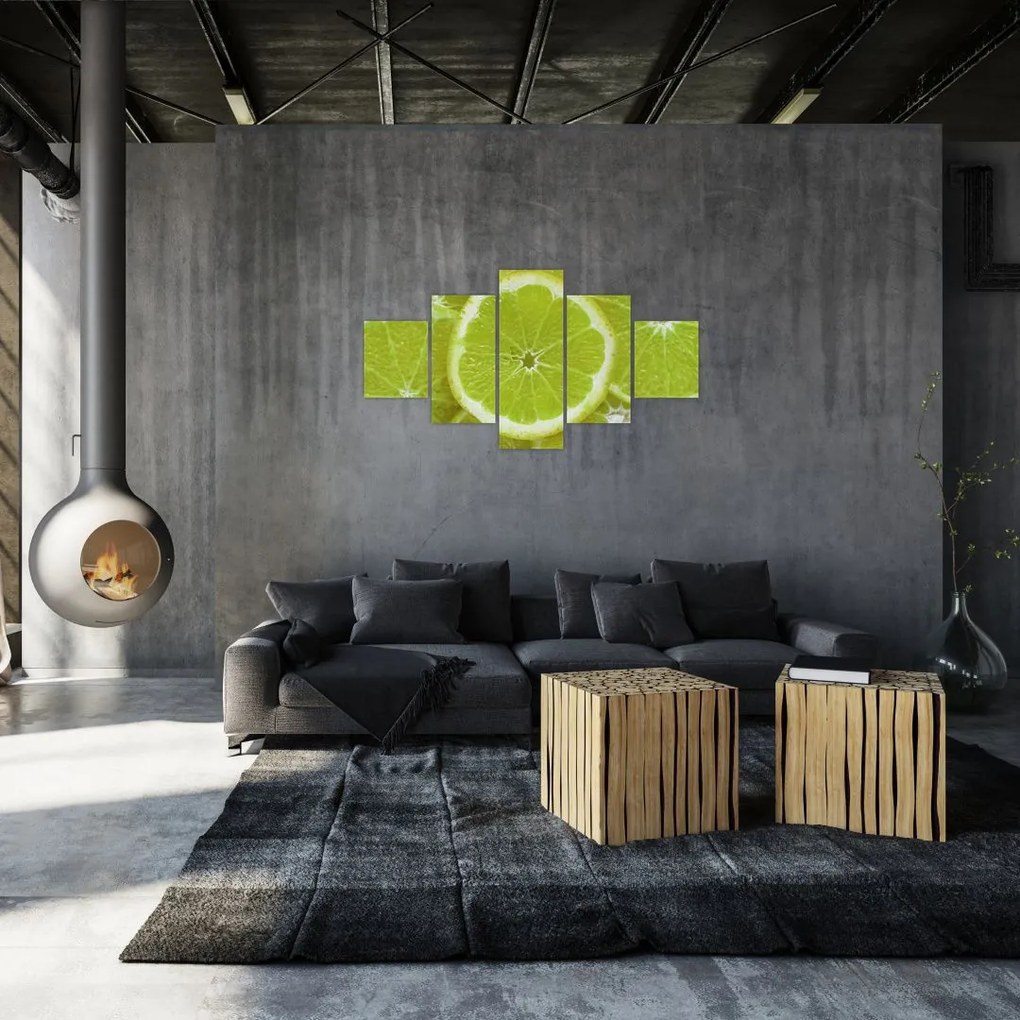 Obraz - pokrojone cytryny (125x70 cm)