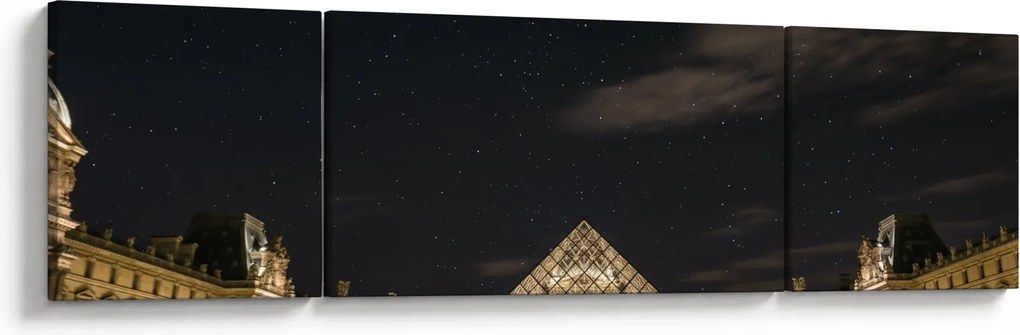 Obraz - Luwr w nocy (170x50 cm)