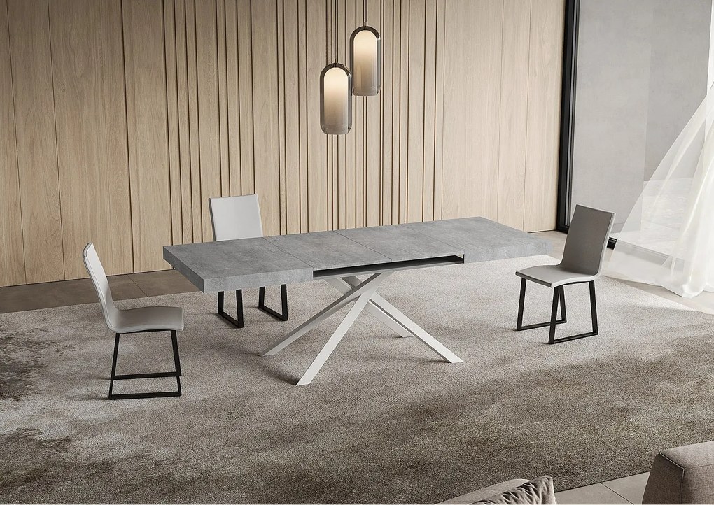 Stół rozkładany Niket 130/234x90 cm nogi betonowe białe