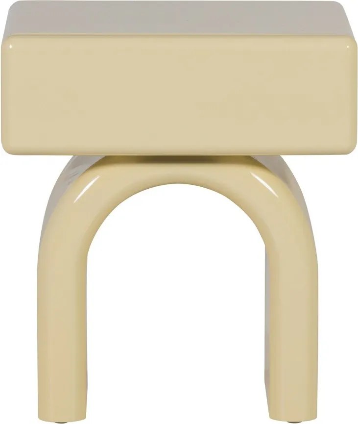 Jasnożółta szafka nocna z połyskiem Zorel – WOOOD