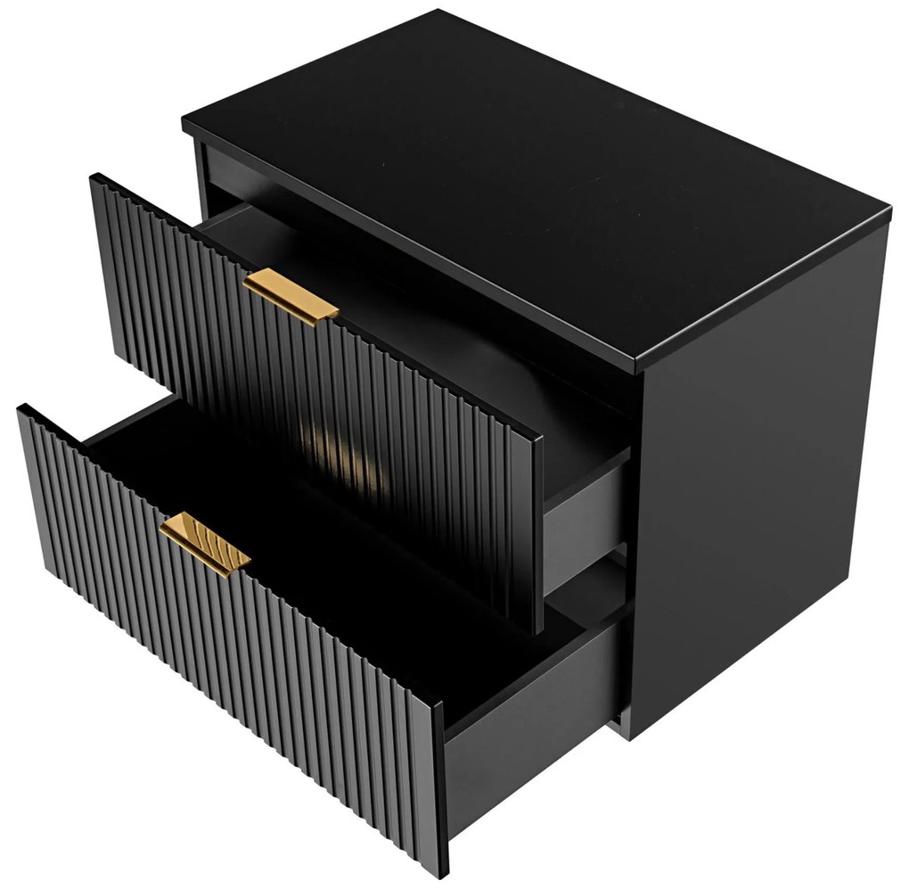 Szafka wisząca podumywalkowa czarna  mat 80 x 46 cm ASTROS Black z blatem