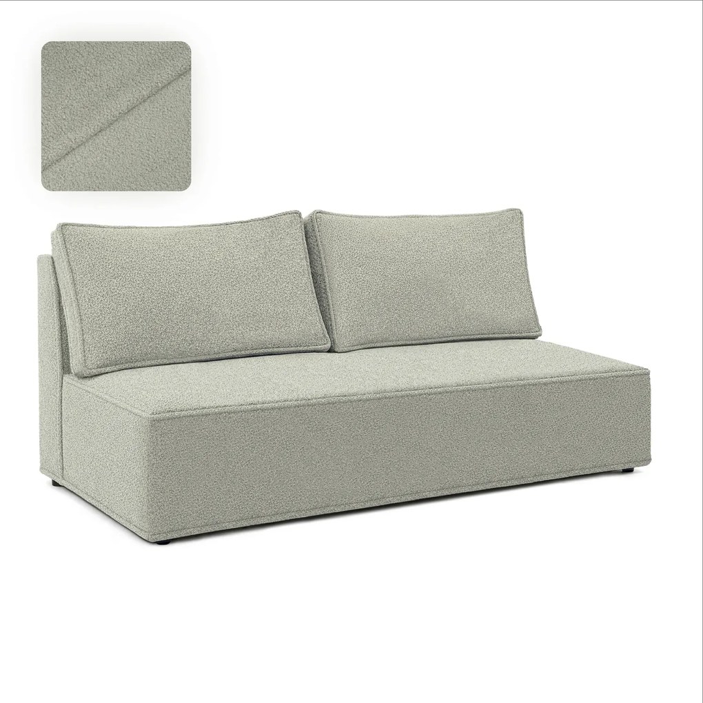 Sofa z Funkcją Spania MAVIA Szara Boucle Nowoczesna