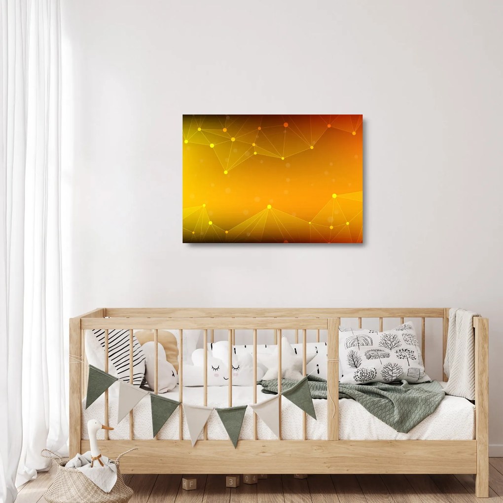 Obraz na szkle - abstrakcyjny żółty obraz (70x50 cm)