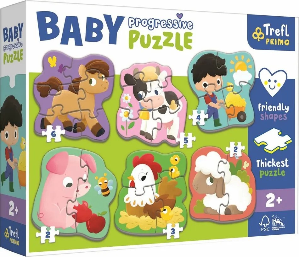Trefl Baby puzzle Farma, 6w1 (2-6 elem.)