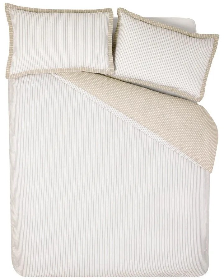 Biało-beżowa pościel dwuosobowa 230x220 cm Oxford Pinstripe – Catherine Lansfield