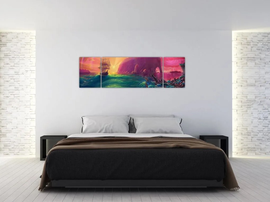 Obraz - Obraz olejny, Podróż do fantastycznego królestwa (170x50 cm)