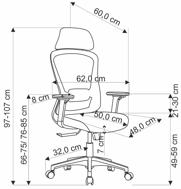 Czarny ergonomiczny obrotowy fotel z funkcją multiblock i z zagłówkiem - Montres