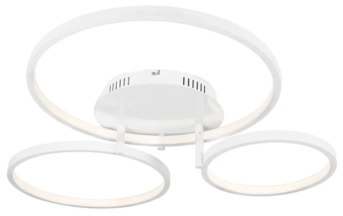 Nowoczesna lampa sufitowa biała z LED i ściemniaczem - Rondas