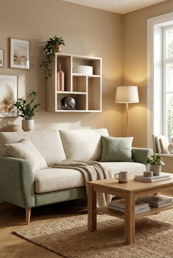 Skandynawska półka wisząca dąb sonoma L8-A94