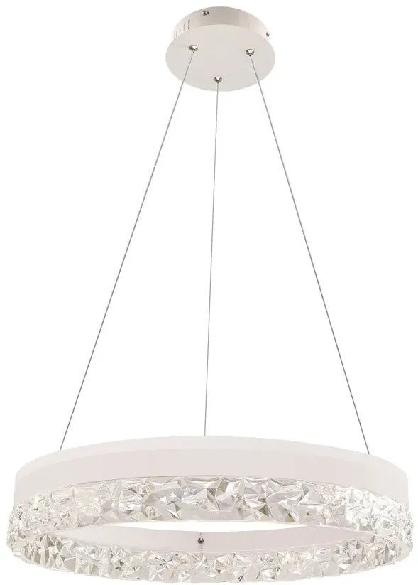 Kryształowa biała lampa wisząca w stylu glamour - M099-Lutoni