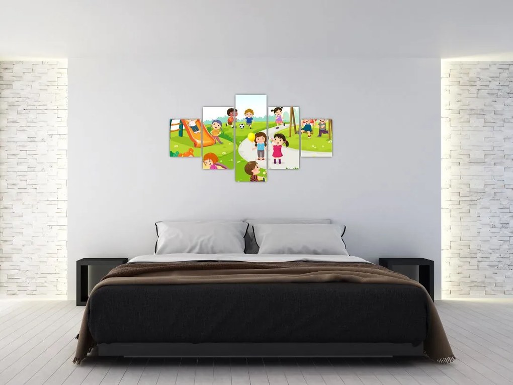 Obraz dziecięcych zabaw w piaskownicy (125x70 cm)