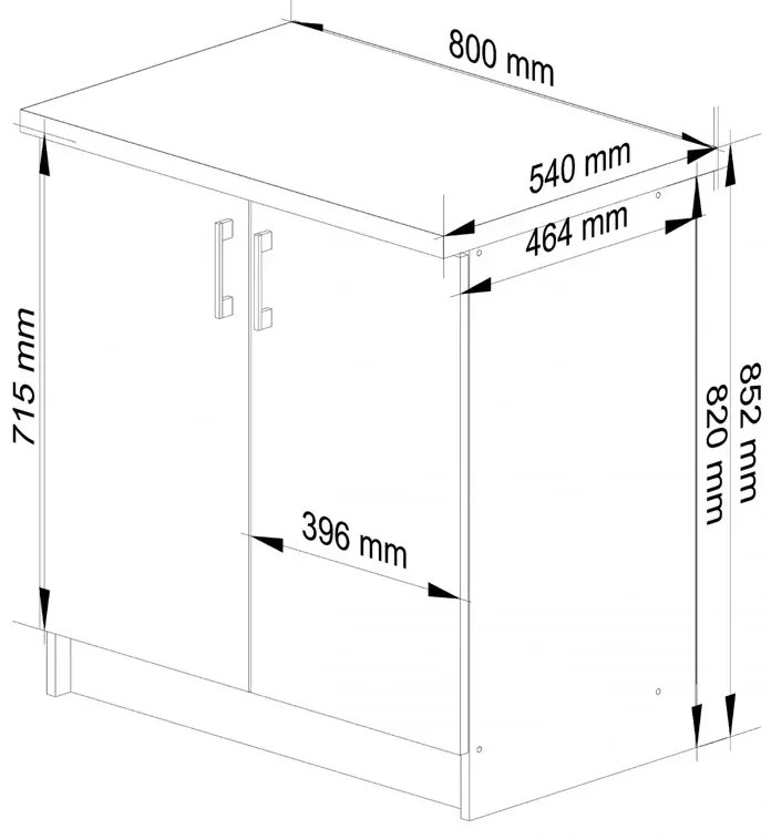 Dolna szafka kuchenna dąb sonoma 80 cm Melamin