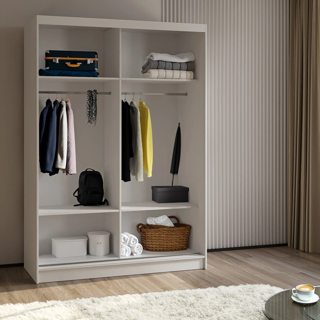 Szafa Przesuwna VITALE 150 cm Szafa Dwudrzwiowa Biała