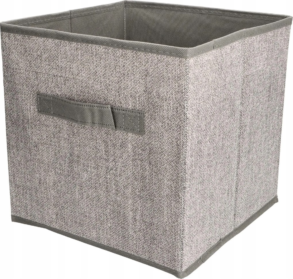 Organizer Tekstylny Kolor Szary Pudełko kosz 31x31x31 cm do Szafy Garderoby