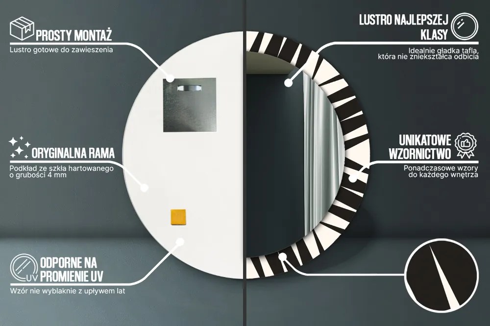 Abstrakcja geometria Lustro dekoracyjne okrągłe