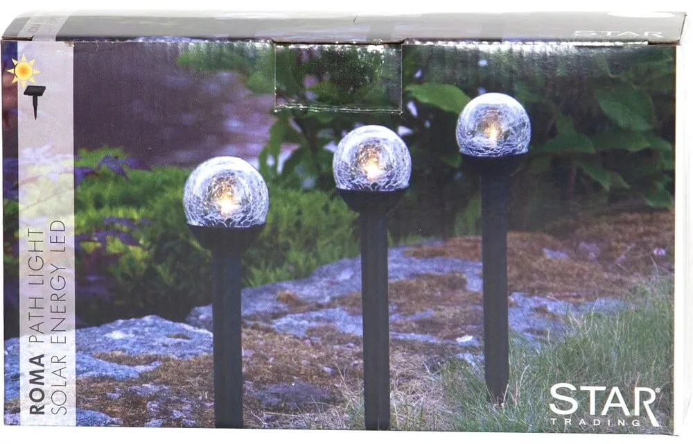 Zestaw 3 ogrodowych lamp solarnych LED Star Trading Roma, wys. 23 cm