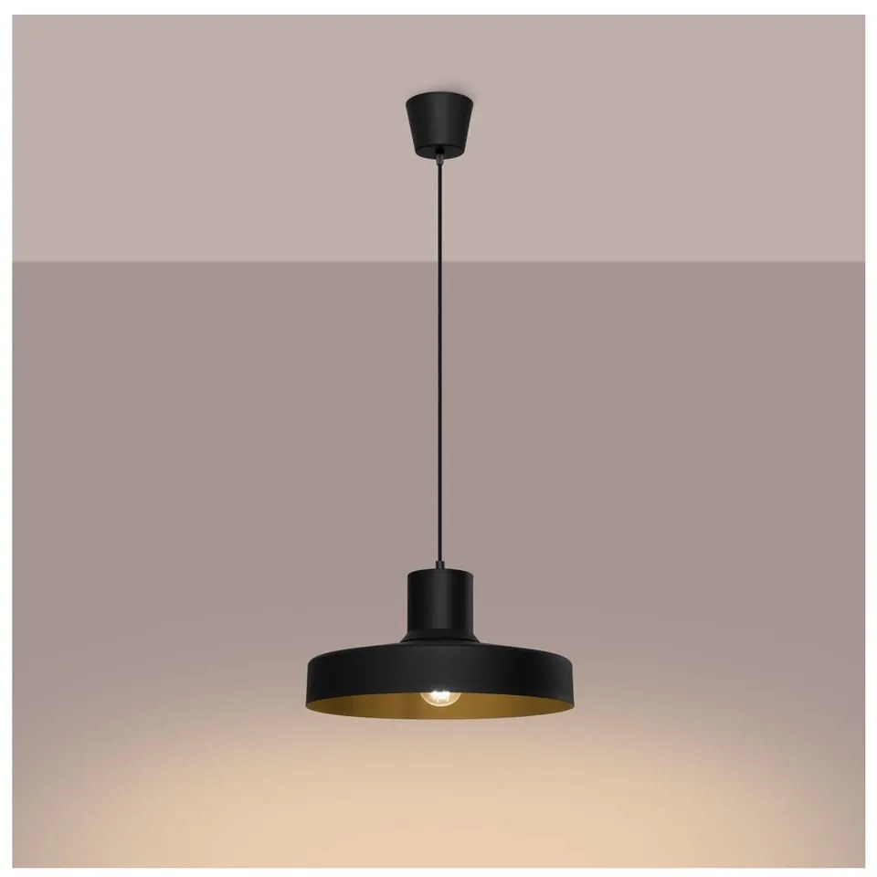 Czarna lampa wisząca ø 35 cm Vito – Sollux