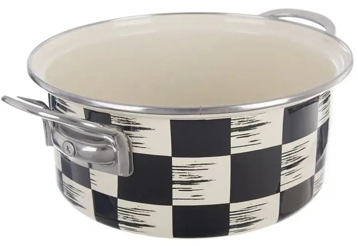 Orion Emaliowany rondel Szachownica Lem, 2,2 l,średnica 20 cm