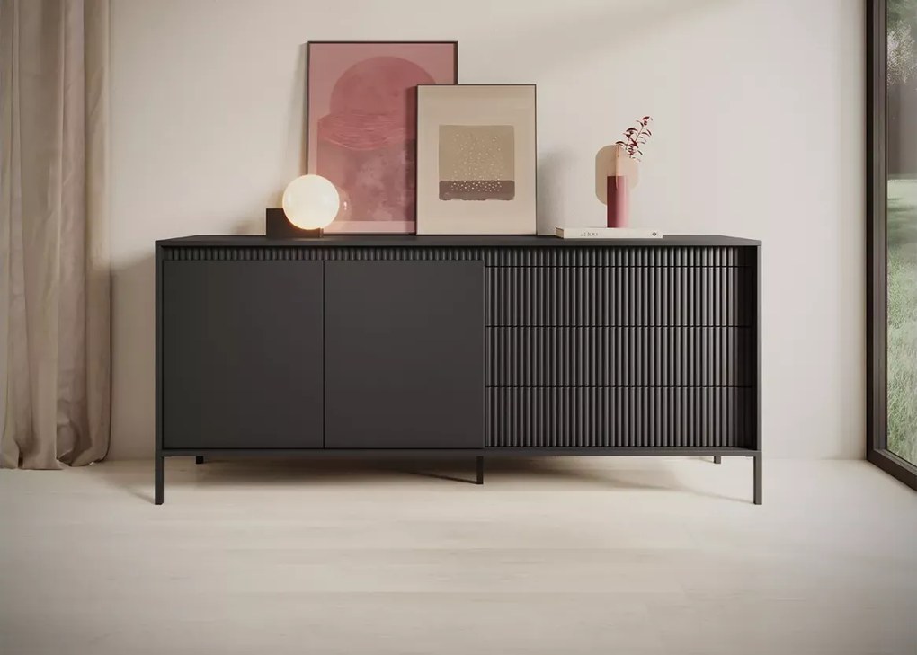 Komoda Ombo II z 3 szufladami i 2 szafkami – w dwóch szerokościach do wyboru 153 lub 187 cm