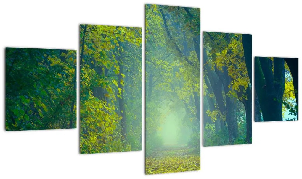 Obraz drogi wysadzanej drzewami (125x70 cm)